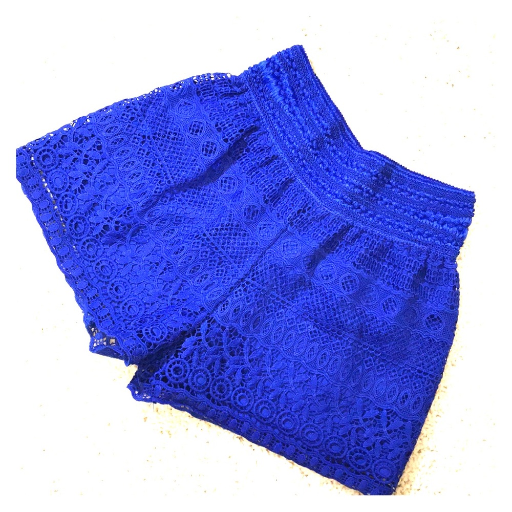 Cobalt Blue Lace Shorts!